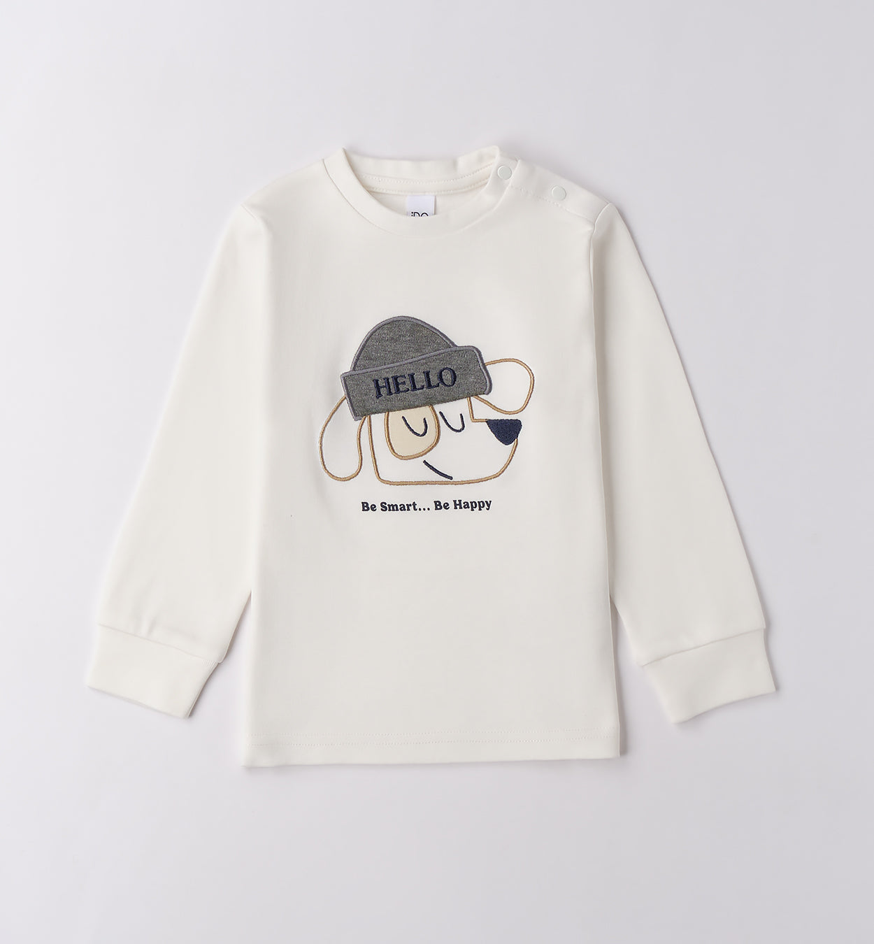 Completo bambino caldo cotone cardigan panna e grigio