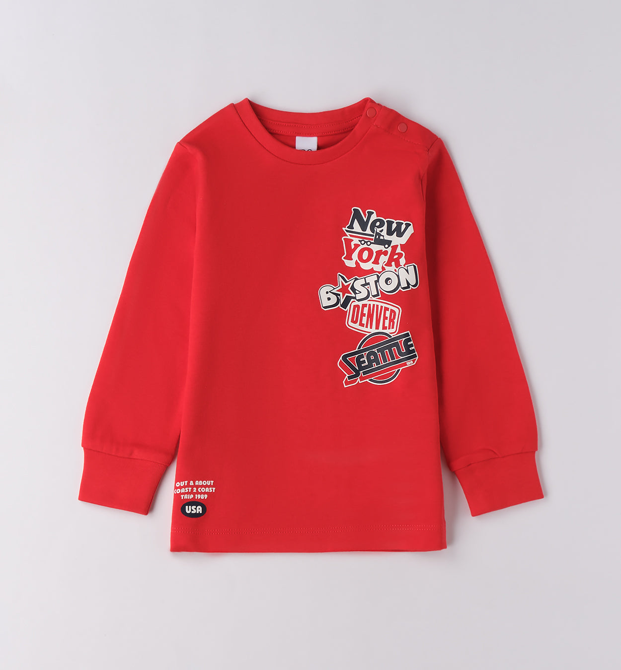 Completo casual chic bambino blu e rosso