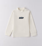 Completo casual chic bambino camicia a quadri blu e beige