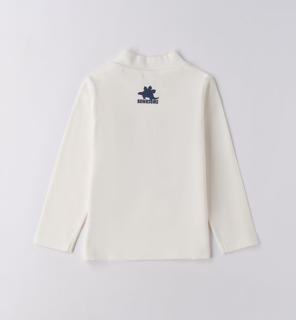 Completo bambino felpa blu e pantaloni cammello