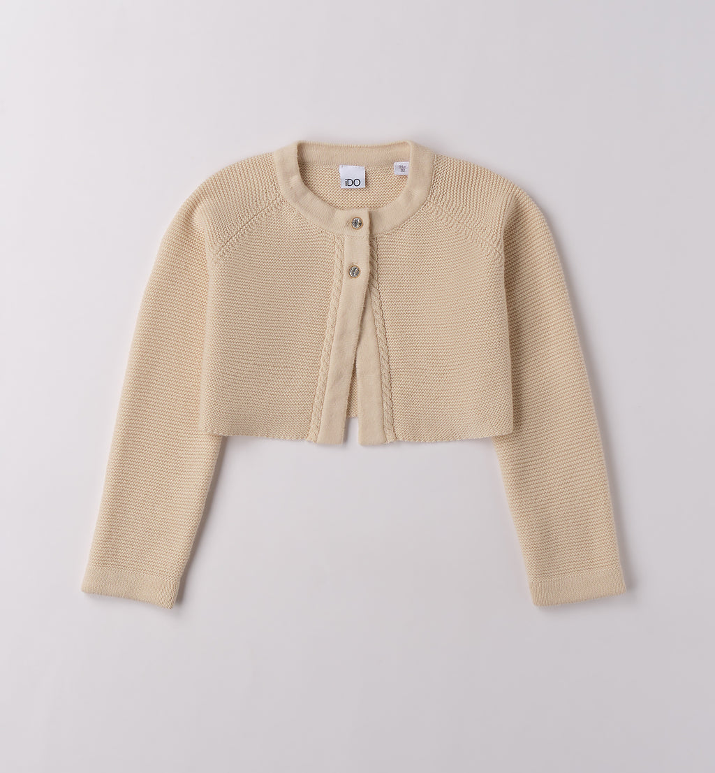 Completo bimba con shorts scozzesi e cardigan