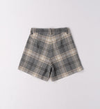 Completo bimba con shorts scozzesi e cardigan