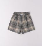 Completo bimba con shorts scozzesi e cardigan
