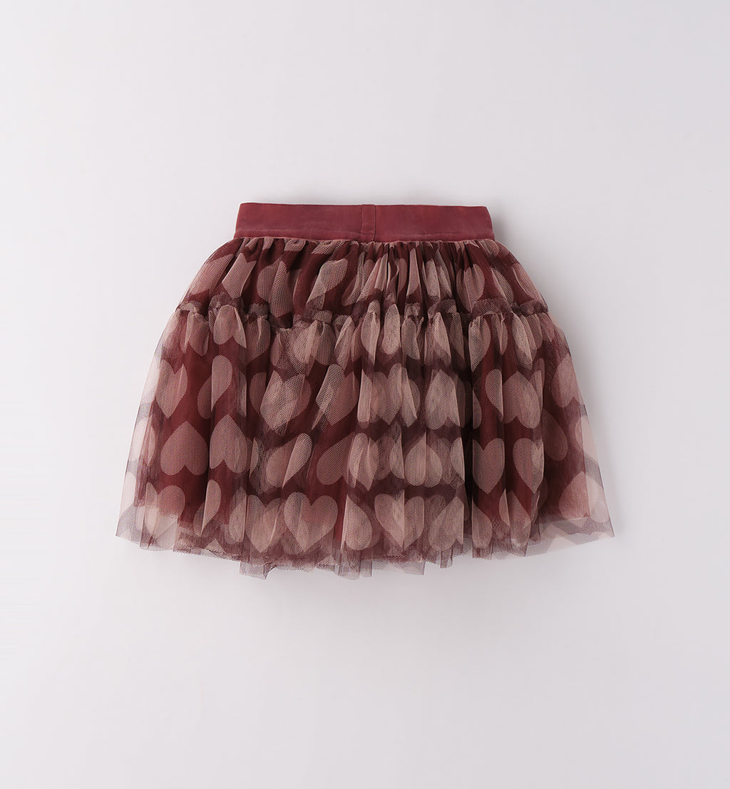 Completo bambina cardigan e gonna tulle cuori