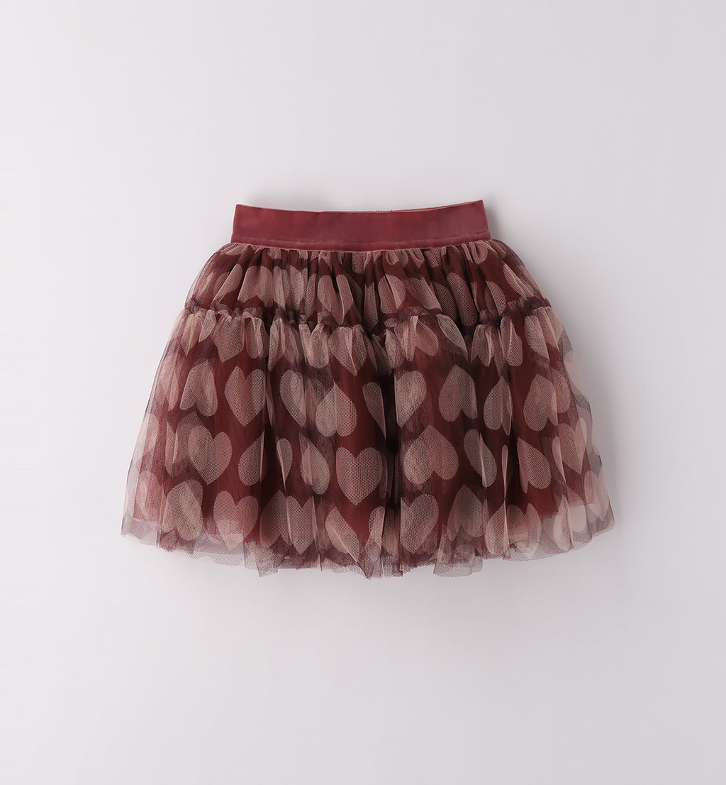 Completo bambina cardigan e gonna tulle cuori