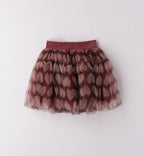 Completo bambina cardigan e gonna tulle cuori