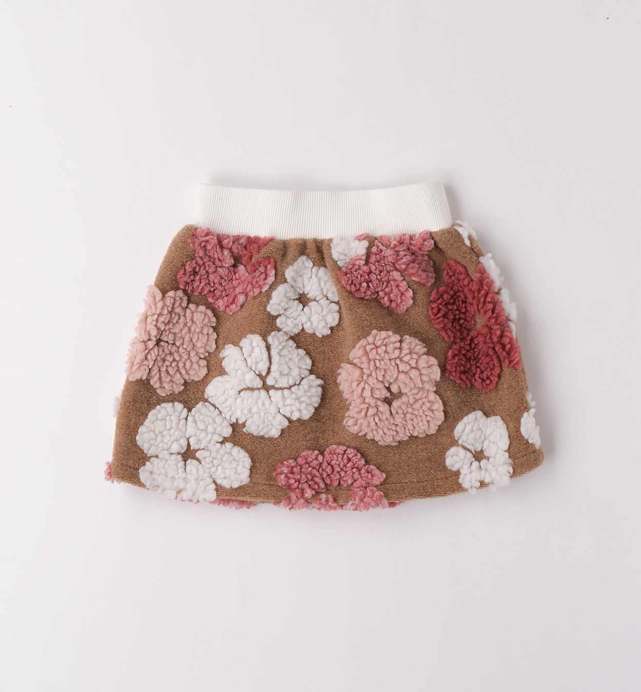 Completo bambina elegante fiori gonna e dolcevita