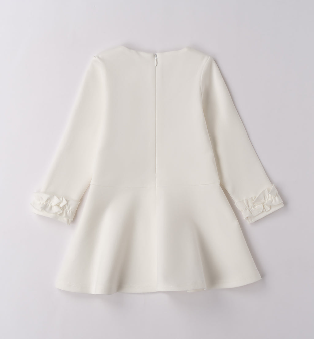 Abito bambina elegante bianco e grigio
