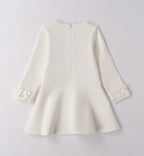 Abito bambina elegante bianco e grigio