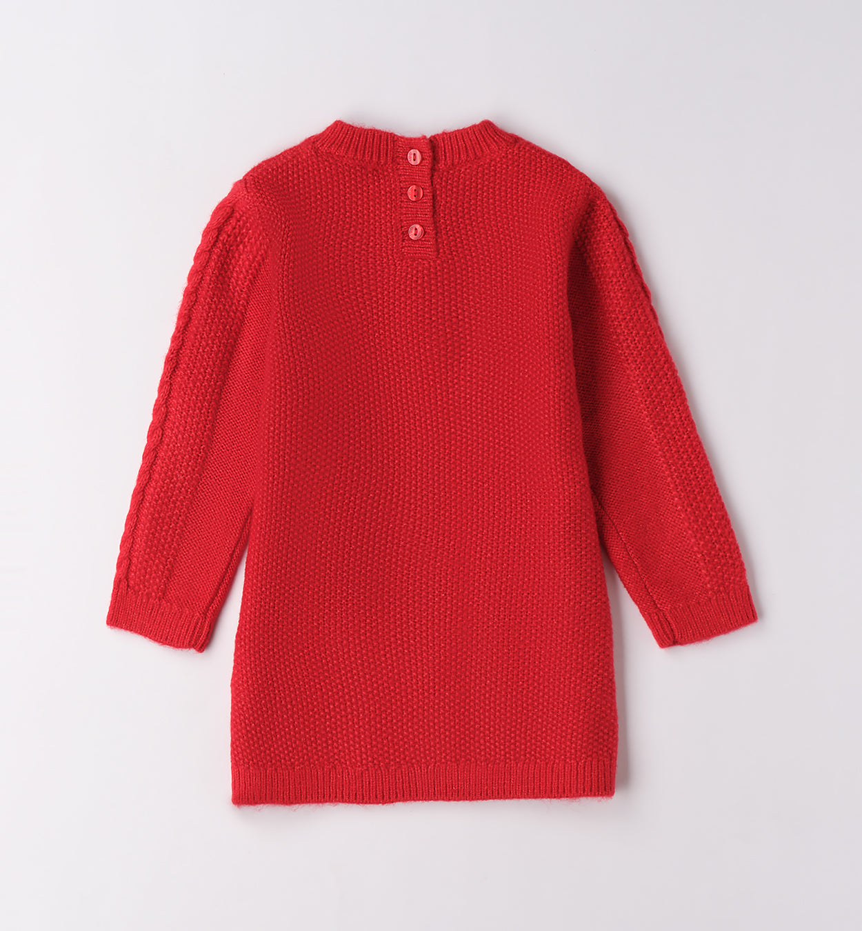 Abito bambina trecce  panna e rosso