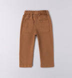 Completo bambino felpa blu e pantaloni cammello