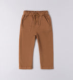 Completo bambino felpa blu e pantaloni cammello