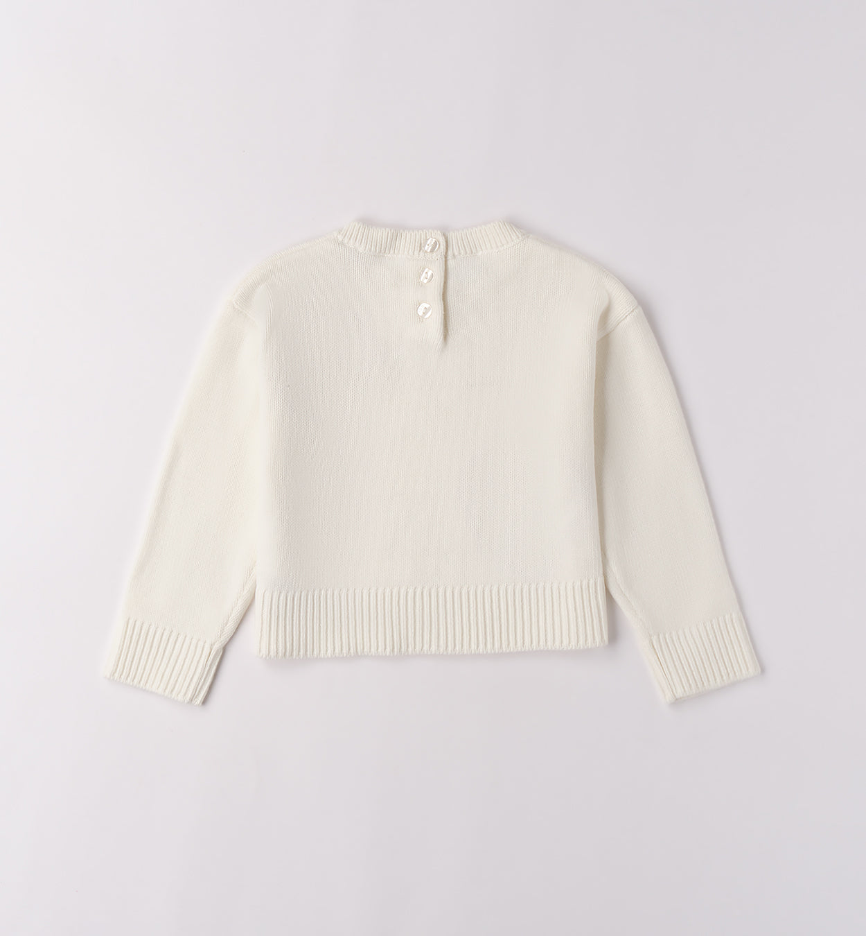 Maglione panna con cuori rossi bambina