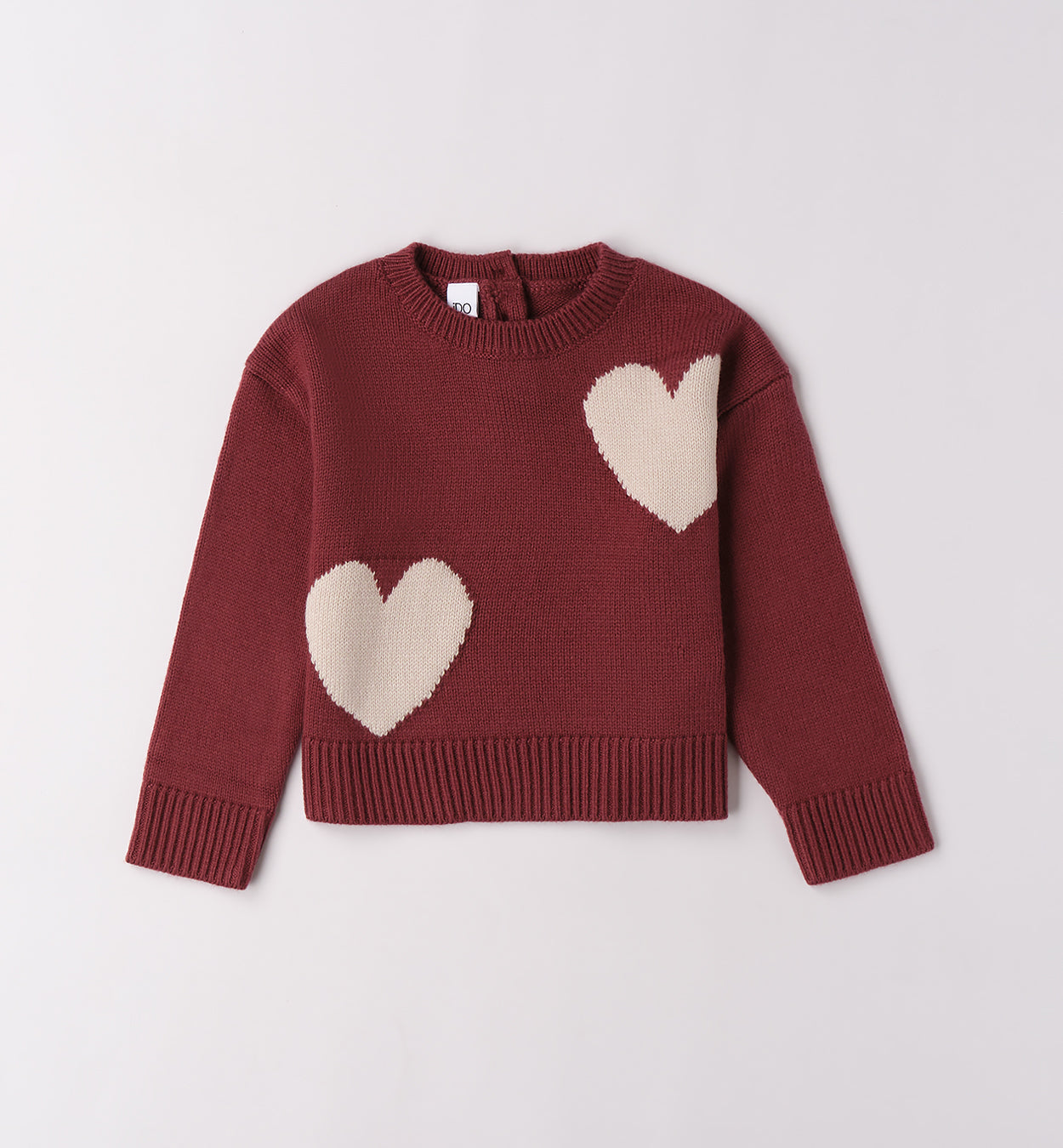 Completo bambina maglione cuori e shorts