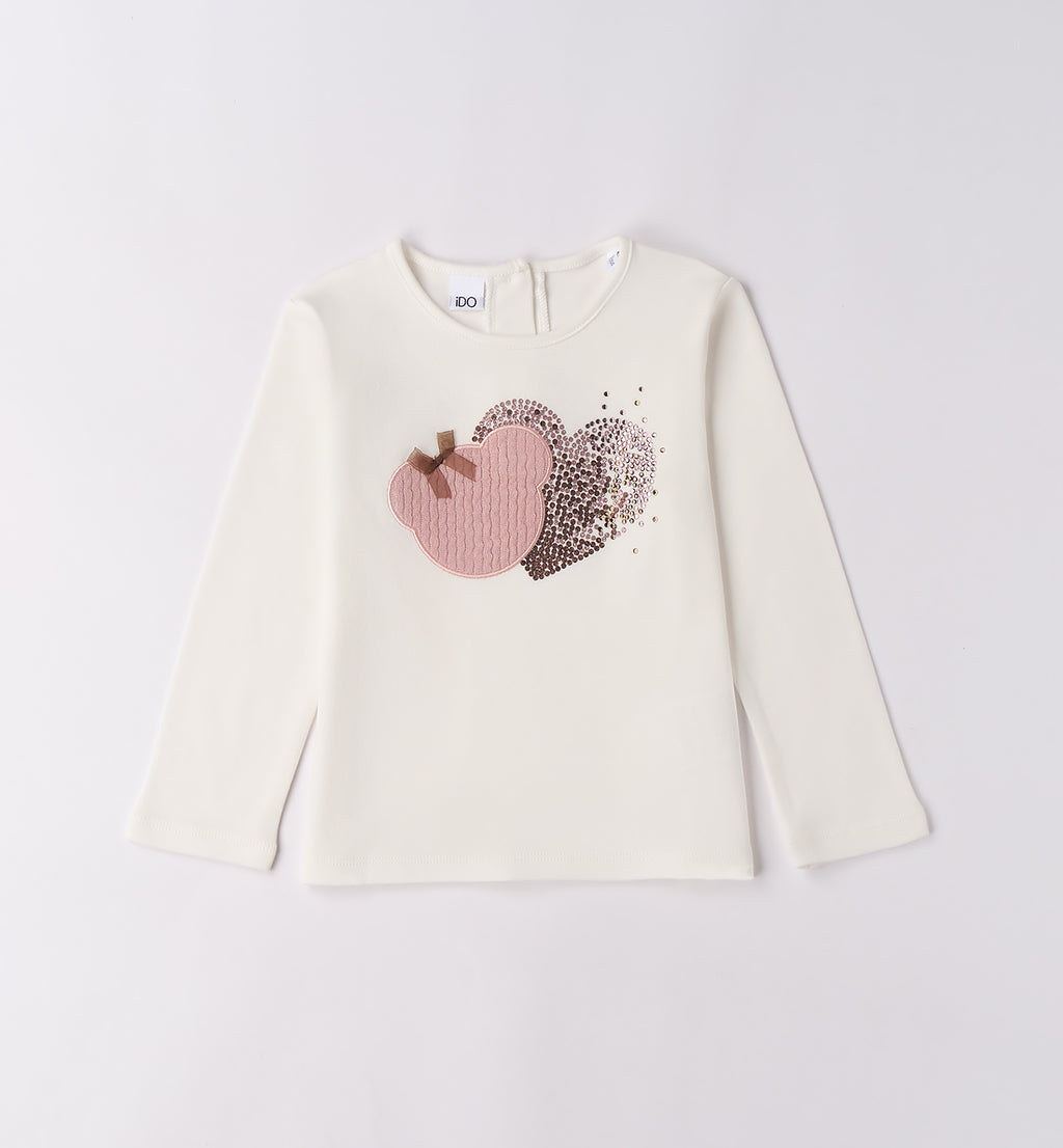 Completo bimba con maglia cuori e pantalone rosa