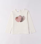 Completo bimba con maglia cuori e pantalone rosa