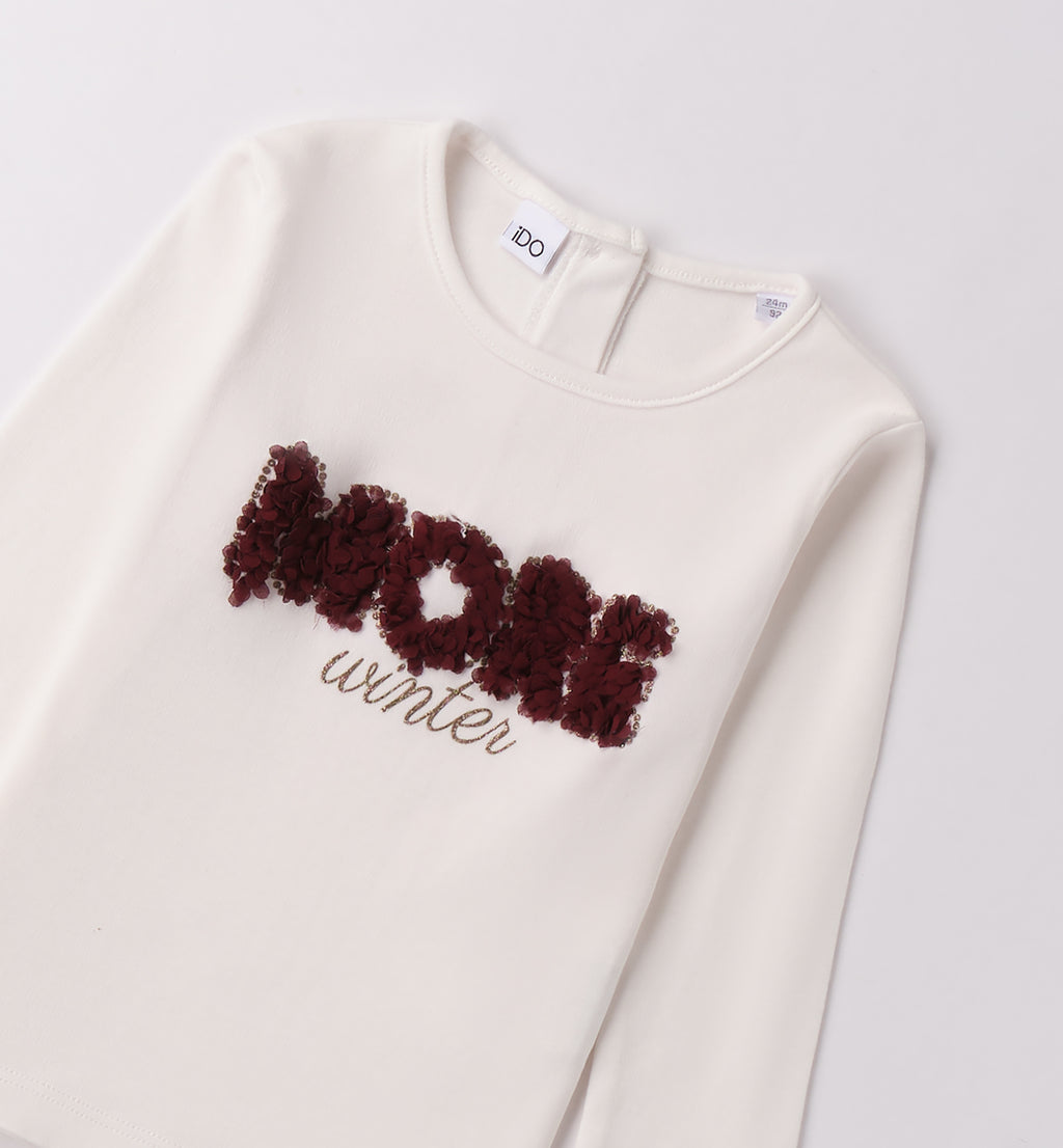 Completo bambina cardigan e gonna tulle cuori