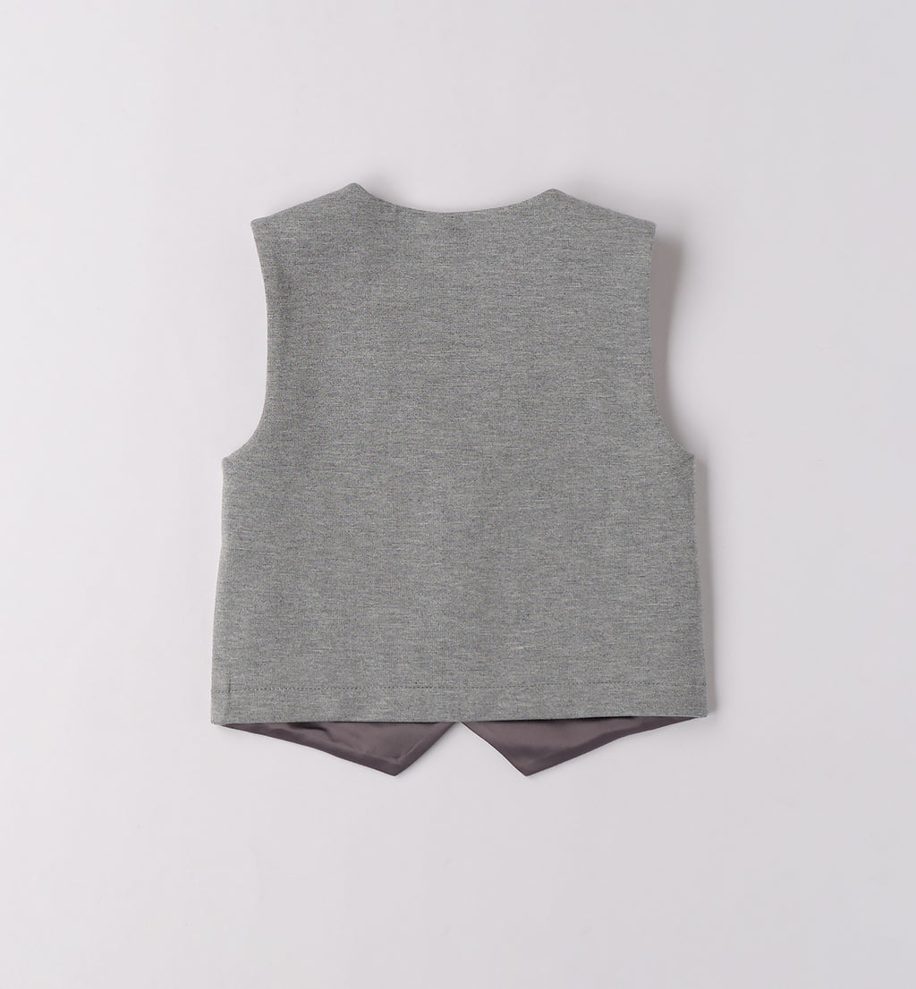 Completo bimba grigio con gilet e pantalone