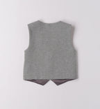 Completo bimba grigio con gilet e pantalone