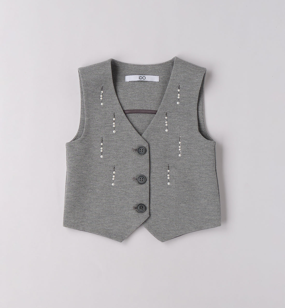 Completo bimba grigio con gilet e pantalone