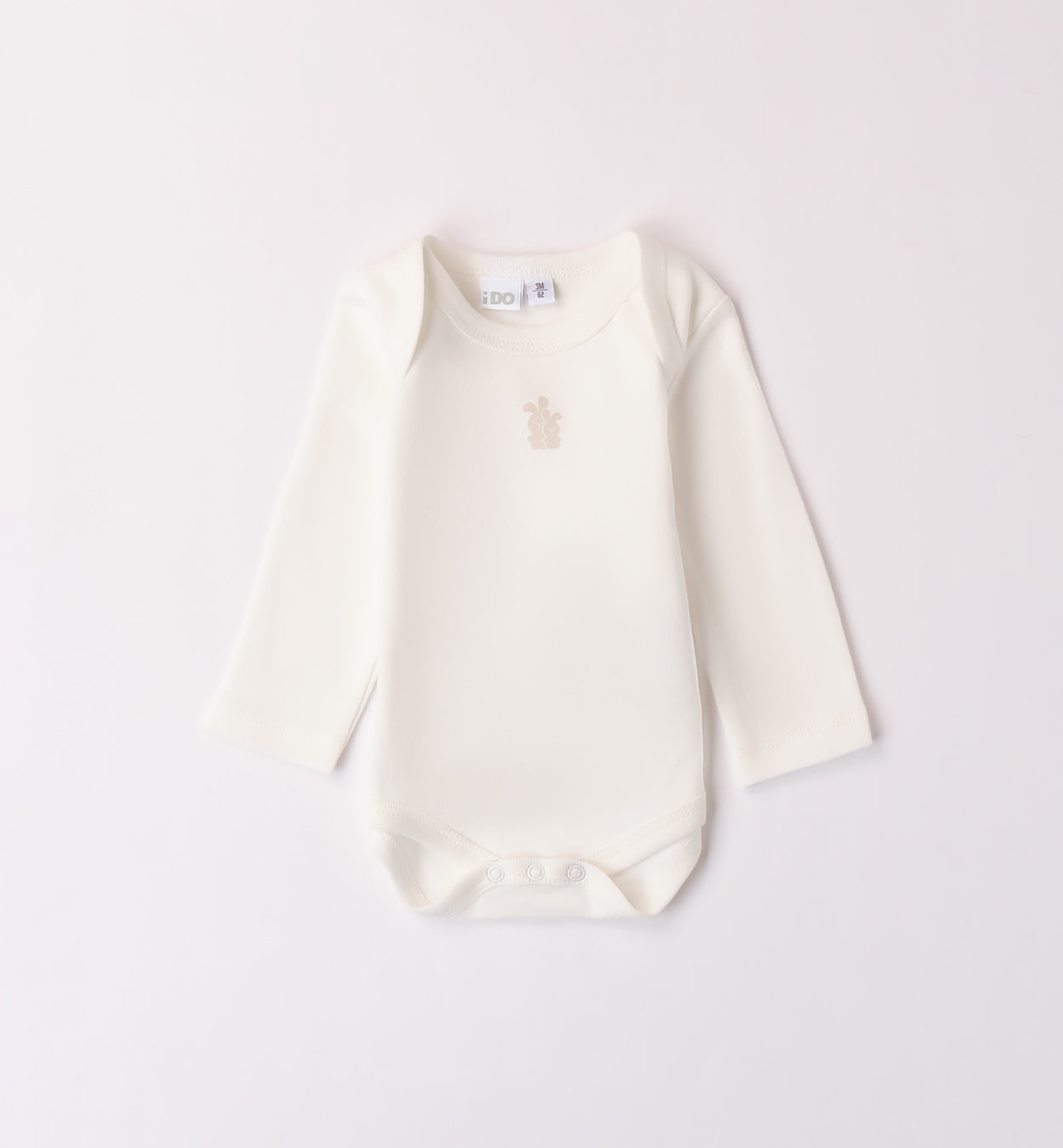 Body cotone neonato/a panna manica lunga