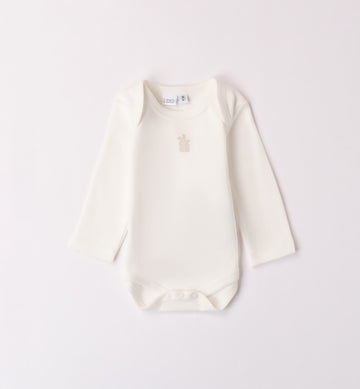 Body cotone neonato/a panna manica lunga
