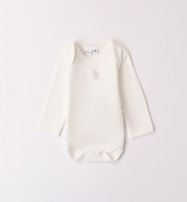 Body cotone neonato/a panna manica lunga