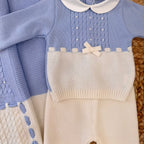 USCITA CLINICA AZZURRO E PANNA IN LANA MERINO |NUOVA COLLEZIONE