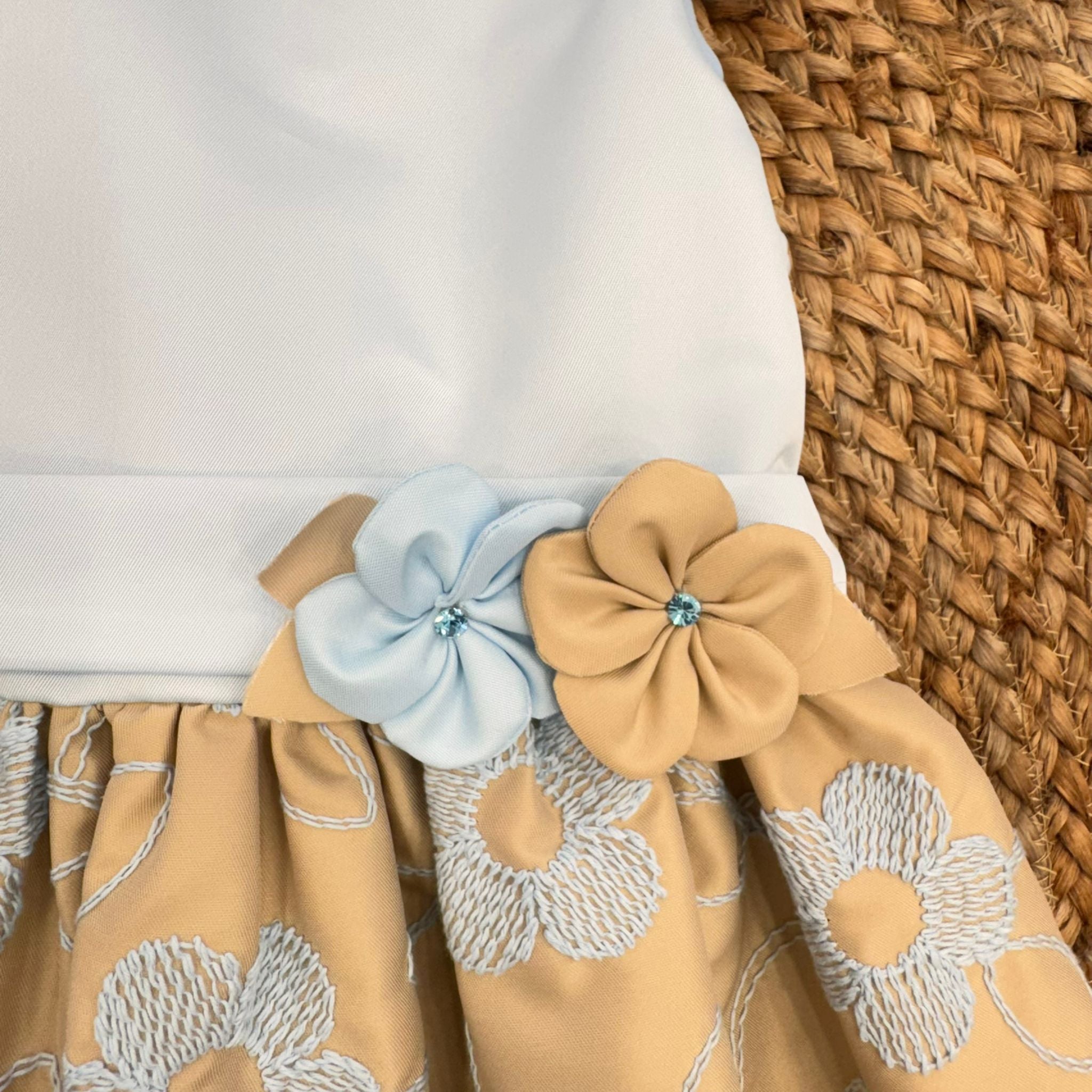 ABITO RICAMATO A FIORI CON CINTURA FIORI