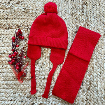 Set cappello e sciarpa rossi bimbo