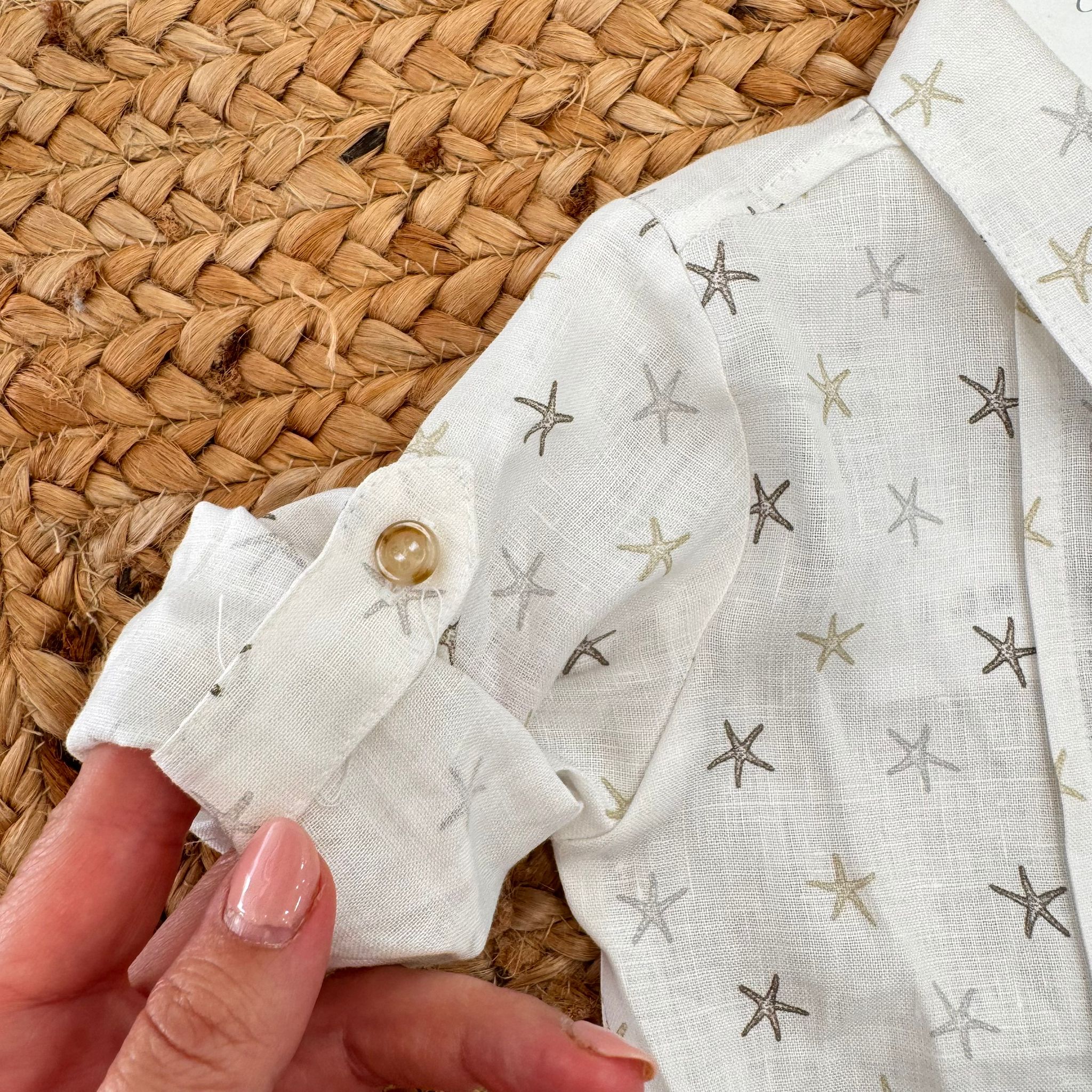 CAMICIA STELLE MARINE IN LINO