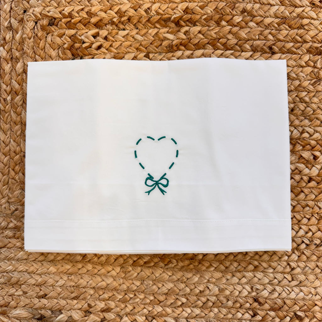 LENZUOLO CULLA 100% COTONE CON CUORE RICAMATO/NUOVA COLLEZIONE