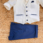COMPLETO BIANCO E BLU PICCOLO GENTLEMAN