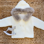 Cappottino bimbo panna con cappuccio