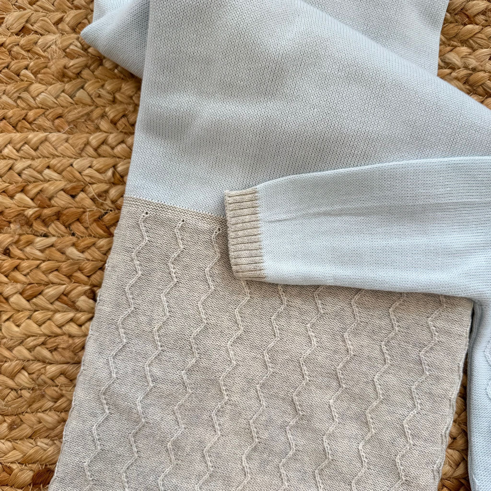 Set nascita neonato azzurro e grigio con copertina