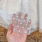 ABITO BATTESIMO POIS E FIORI IN TULLE