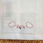 Lenzuola culla neonata puro cotone ricamo orsetto rosa