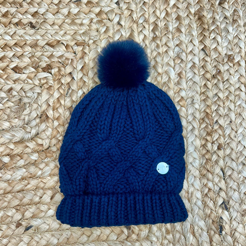 Cappellino intrecciato con pompon