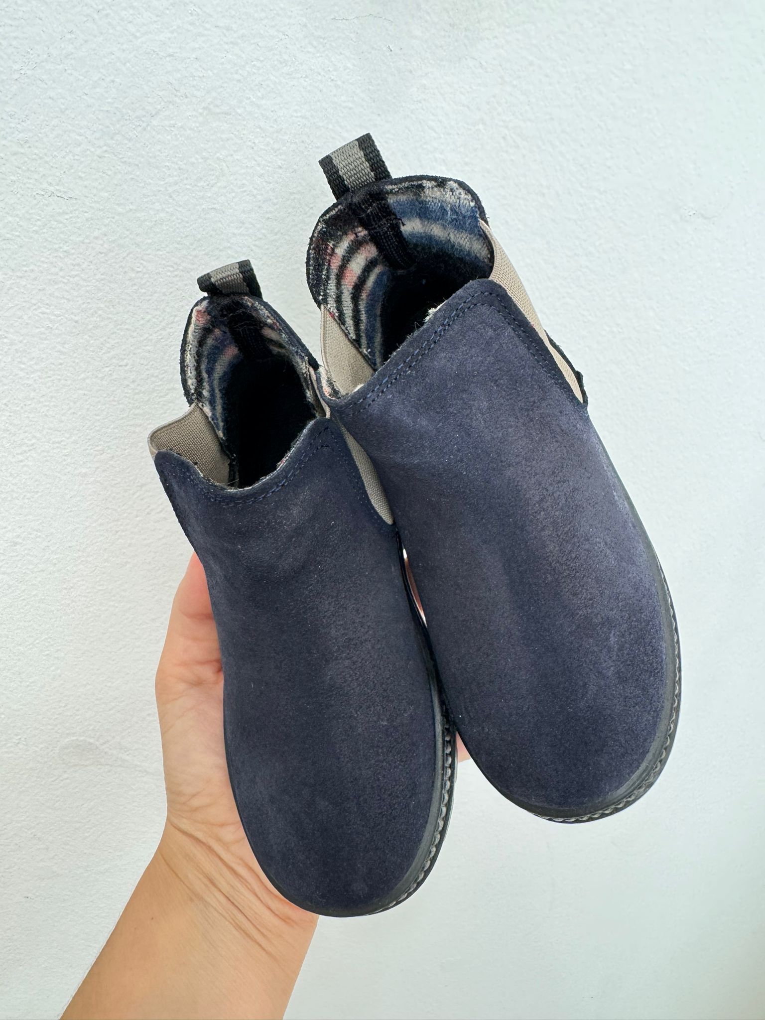 Stivaletti in camoscio blu