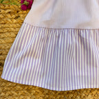 VESTITO BAMBINA LILLA A RIGHE CON CORPETTO SANGALLO