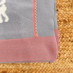 COPERTINA NEONATA IN MAGLIA LANA E COTONE CON CERBIATTO
