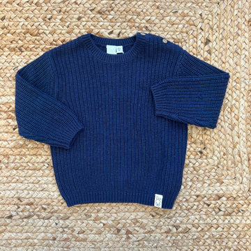 Maglioncino bimbo blu in cotone e lana