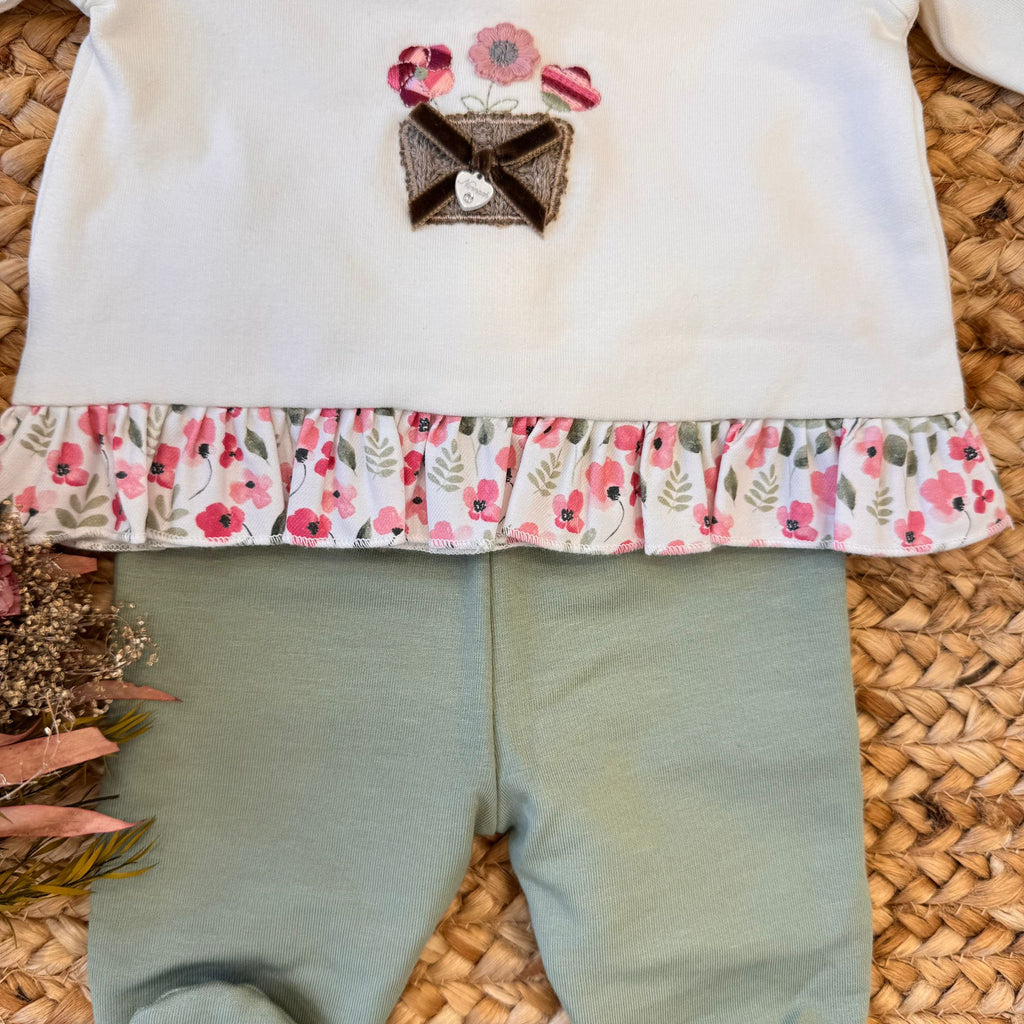 Uscita clinica neonata in caldo cotone con coperta sacco e fiori rosa