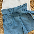 COMPLETO "CHE CUORE SEI?" CON SHORTS DENIM