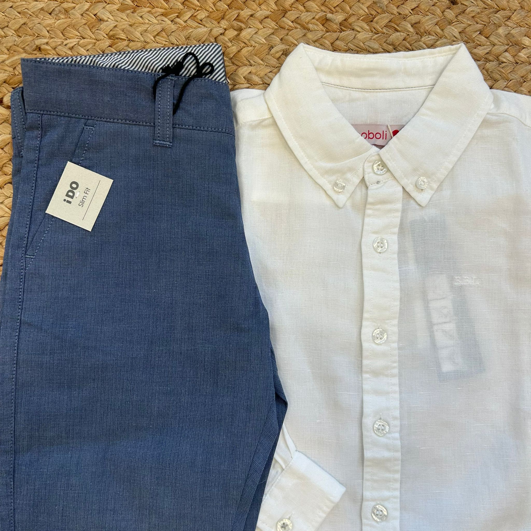 COMPLETO ELEGANTE CAMICIA E PANTALONE BLU
