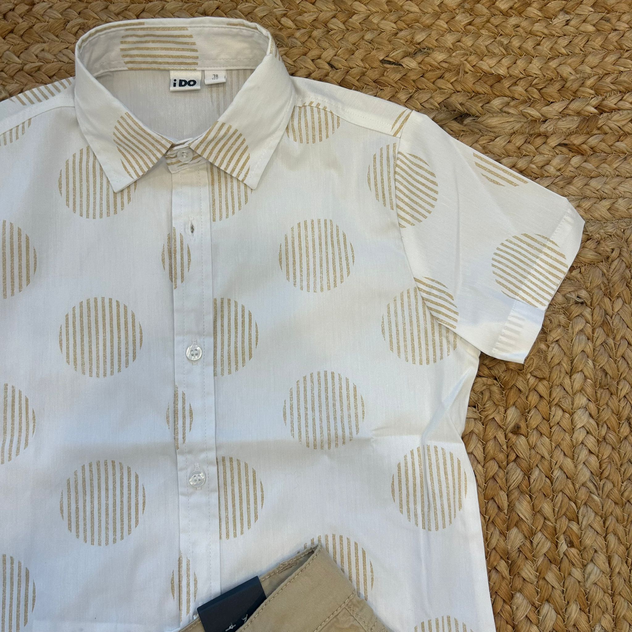COMPLETO CAMICIA A POIS NATURALI