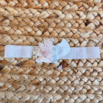 FASCIA NEONATA BATTESIMO ROSA CIPRIA E AZZURRO POLVERE