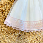 Abito da cerimonia bianco con fiore in tulle - Minibanda