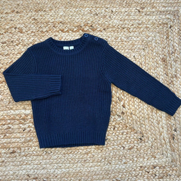 Maglioncino bimbo blu navy con bottoni sulla spalla