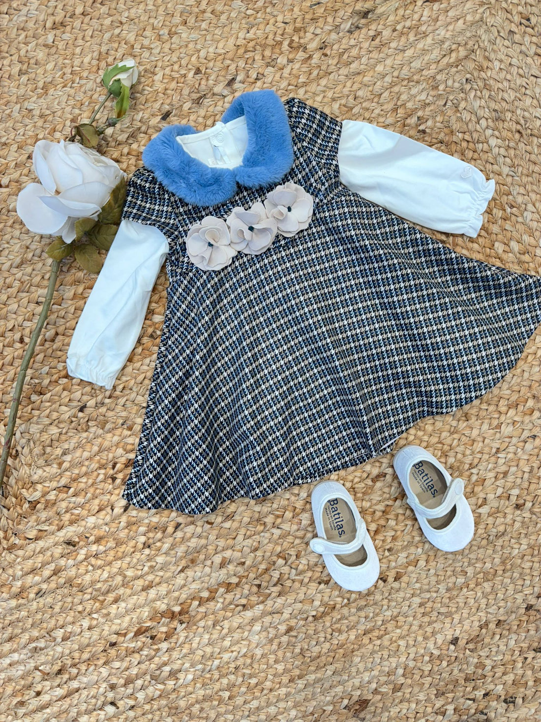 abito con fiorellini, abbigliamento bimba, moda bimbi, vestito per cerimonia, abito casual bimba, comfort e stile, Belli e Monelli,primo compleanno bimba,bimba